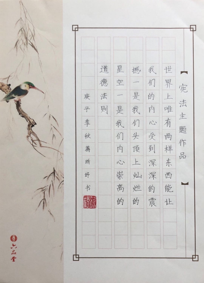 宪法在我身边之硬笔书法展